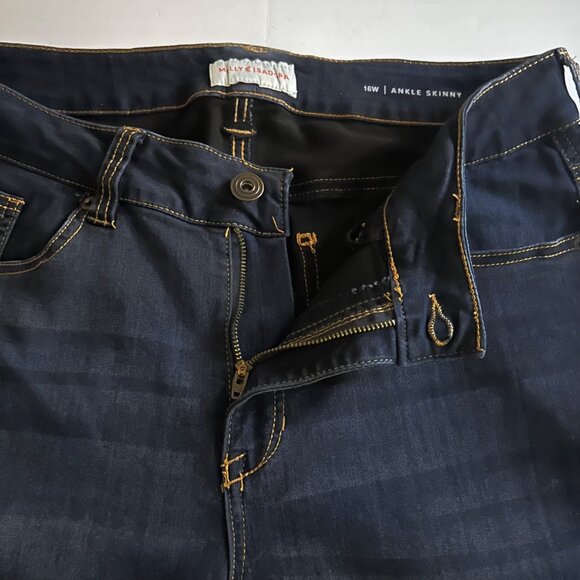 Molly and Isadora Women's size 16W Ankle Skinny Blue Jeans - Picture 4 of 14